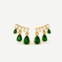 Small Charm Stud Earrings With Emerald Green Stones, thumbnail 1 of 5