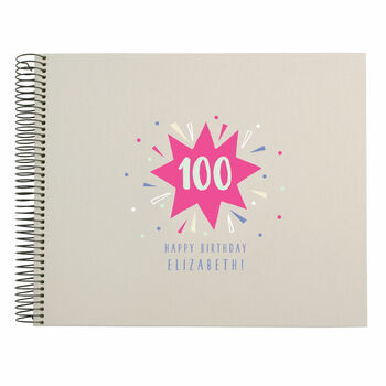 Personalised 100th Birthday Spiral Bound Book, 3 of 10