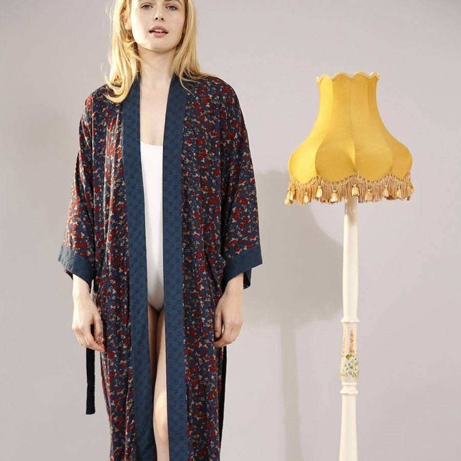 Sultry Rose Long Dressing Gown By Verry Kerry | notonthehighstreet.com