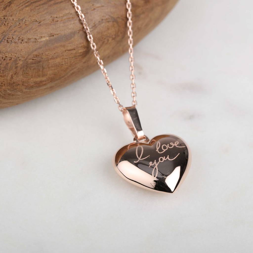 'i Love You' Rose Gold Heart Charm Necklace By Nest ...