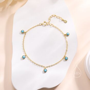 Delicate Turquoise Charm Bracelet, 5 of 11