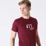 Mausefalle Ski Jump Burgundy Organic T Shirt, thumbnail 4 of 7