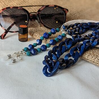 Blue Aromatherapy Essential Oil Diffuser Glasses Chain, 6 of 10