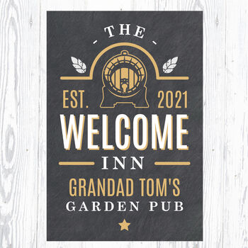 Personalised Garden Bar Welcome Inn Metal Sign, 4 of 4