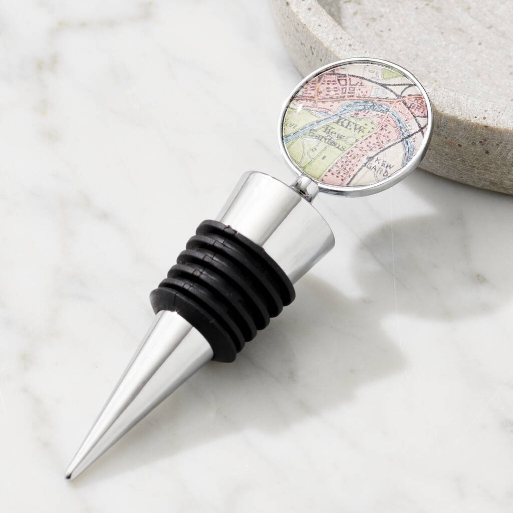 Personalised Vintage Map Bottle Stopper, 1 of 3