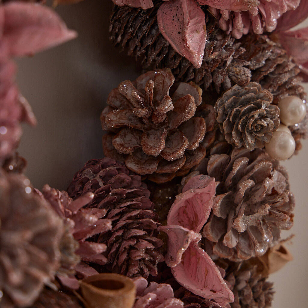 Sugar Plum Sparkle Pink Christmas Wreath By Dibor