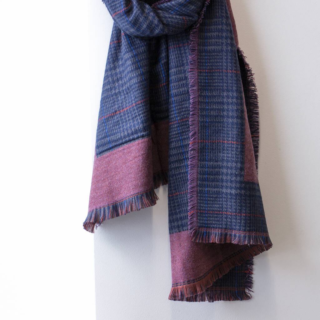 Personalised Houndstooth Colour Reversible Woven Scarf By Studio Hop ...