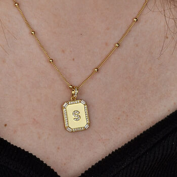 Sparkling Gold Vermeil Initial Pendant Necklace, 3 of 8