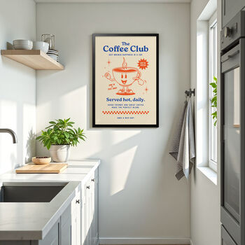 Coffee Club Retro Wall Art Poster Print, 9 of 12