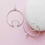 Hoop Ear Cuff Gold Plated Silver Stud Earrings, thumbnail 3 of 4