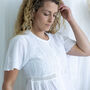 Women's White Cotton Nightdress Carolyn, thumbnail 3 of 6