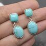 Turquoise Earrings: Silver, December Birthstone, thumbnail 1 of 7