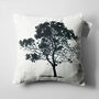 White Cushion Cover With Black Tree Minimalist Design, thumbnail 5 of 7