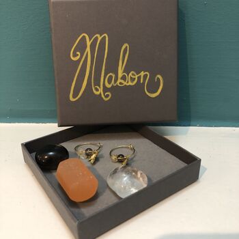 Personalised Autumn Healing Crystal Earring Gift Box, 2 of 8