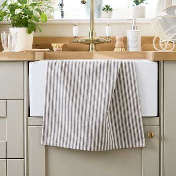 Grey Striped Cotton Kitchen Accessories, 3 of 5