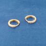 Gold Sparkly Hoops, Cz Stone Huggie Hoops, Dainty Hoops, thumbnail 5 of 7