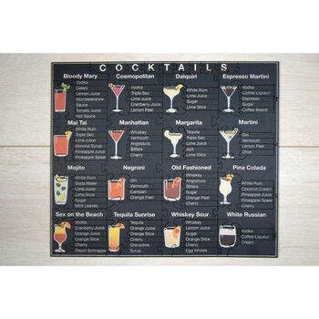 Cocktails Wooden Jigsaw Puzzle, 4 of 5