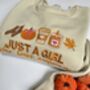 Just A Girl Who Loves Autumn Embroidered Sweatshirt, thumbnail 1 of 6