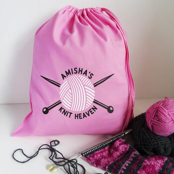 Personalised 'Knit Heaven' Knitting Bag, 2 of 6