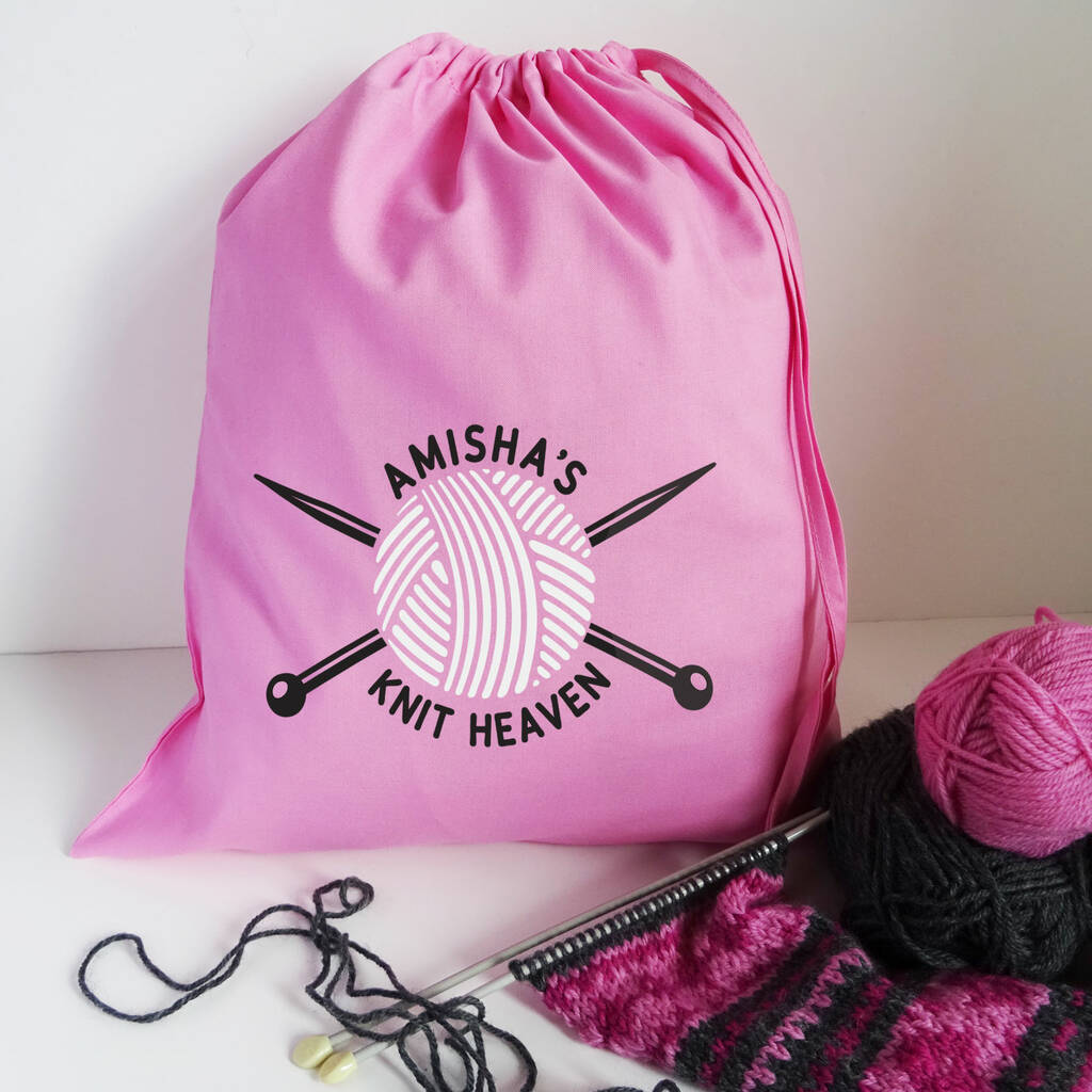 Personalised 'Knit Heaven' Knitting Bag, 1 of 5