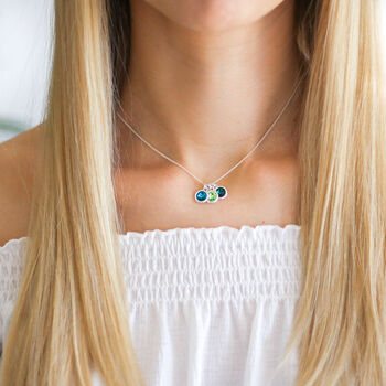 Birthday Gift For Her, Multiple Birthstone Necklace In Sterling Silver, 2 of 9