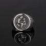 Men's Silver Saint Christopher Stainless Steel Signet Ring, thumbnail 4 of 12