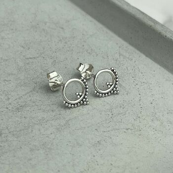 925 Sterling Silver Stud Earrings Boho Studs Jewellery, 3 of 9