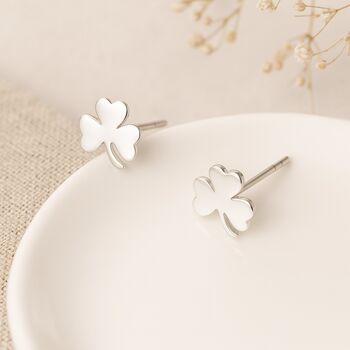 Sterling Silver Lucky Clover Stud Earrings – 7mm, 4 of 6