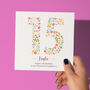 Floral Fun Personalised 15th Birthday Card, thumbnail 1 of 5