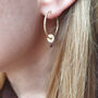 Personalised Solid Gold Charm Hoop Earrings, thumbnail 1 of 3
