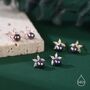 Sterling Silver Freshwater Pearl With Marquise Cz Stud Earrings, thumbnail 6 of 12