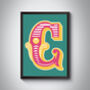 C Capital Letter Bold Carnival Circus Art Print, thumbnail 4 of 4