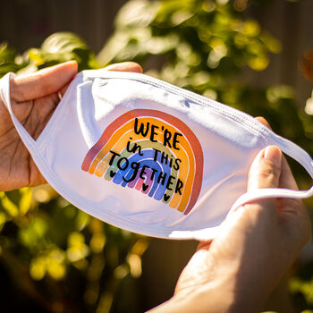 Charity 'We're In This Together' Positivity Face Mask, 3 of 5