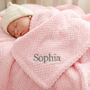 Personalised Pink Waffle Blanket And Lion Comforter Set, thumbnail 8 of 8