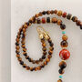 Mens Tigers Eye And Raw Turquoise Pendant Necklace, thumbnail 2 of 3