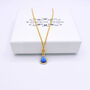Sapphire Blue Long Teardrop Necklace, thumbnail 2 of 8