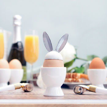 Bunny Rabbit Ear Metal Egg Toppers, 6 of 6