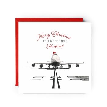 Husband And Wife Aviation Enthusiasts 747 Aircraft And Concorde Christmas Card, 5 of 5