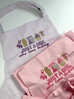 Just A Girl Who Loves Baking Embroidered Apron, 2 of 6