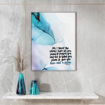 For I Know The Plans Watercolour Print Jeremiah 29:11, 6 of 6