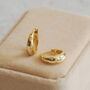 Gold Plated Chunky Cosmic Huggie Hoops, thumbnail 2 of 6