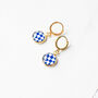 Royal Blue Checkered Earrings, thumbnail 6 of 6