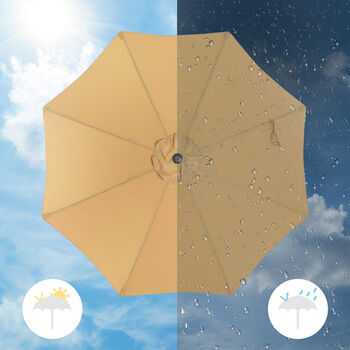 Beige Garden Parasol Umbrella With Air Vent For Patio, 5 of 7