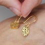 18ct Gold Plated Hammered Almond Drop Earrings, thumbnail 1 of 7