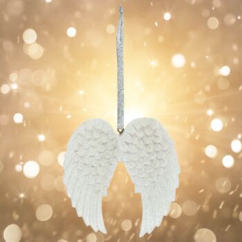 Angel Wings Glittery Christmas Tree Decoration Keepsake, 2 of 4