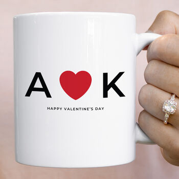 Personalised Mug For Valentine’s Day – Initials With Heart, 7 of 8