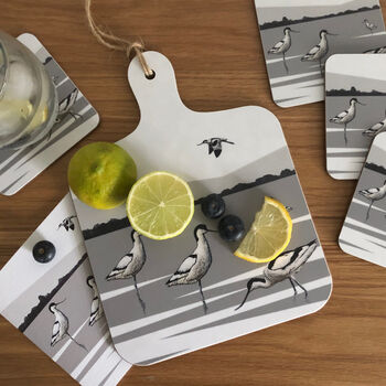 Avocet Mini Chopping Board With Coaster Set And Card, 3 of 7