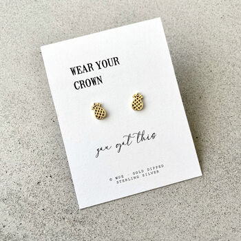 Gold Pineapple Earrings. You Got This, 4 of 4