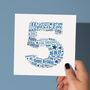 Blue Star Personalised 5th Birthday Card, thumbnail 1 of 5