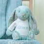 Personalised Sage Toffee Moon Blanket And Blossom Bunny, thumbnail 1 of 5